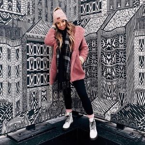 Pink Abercrombie Teddy Bear coat